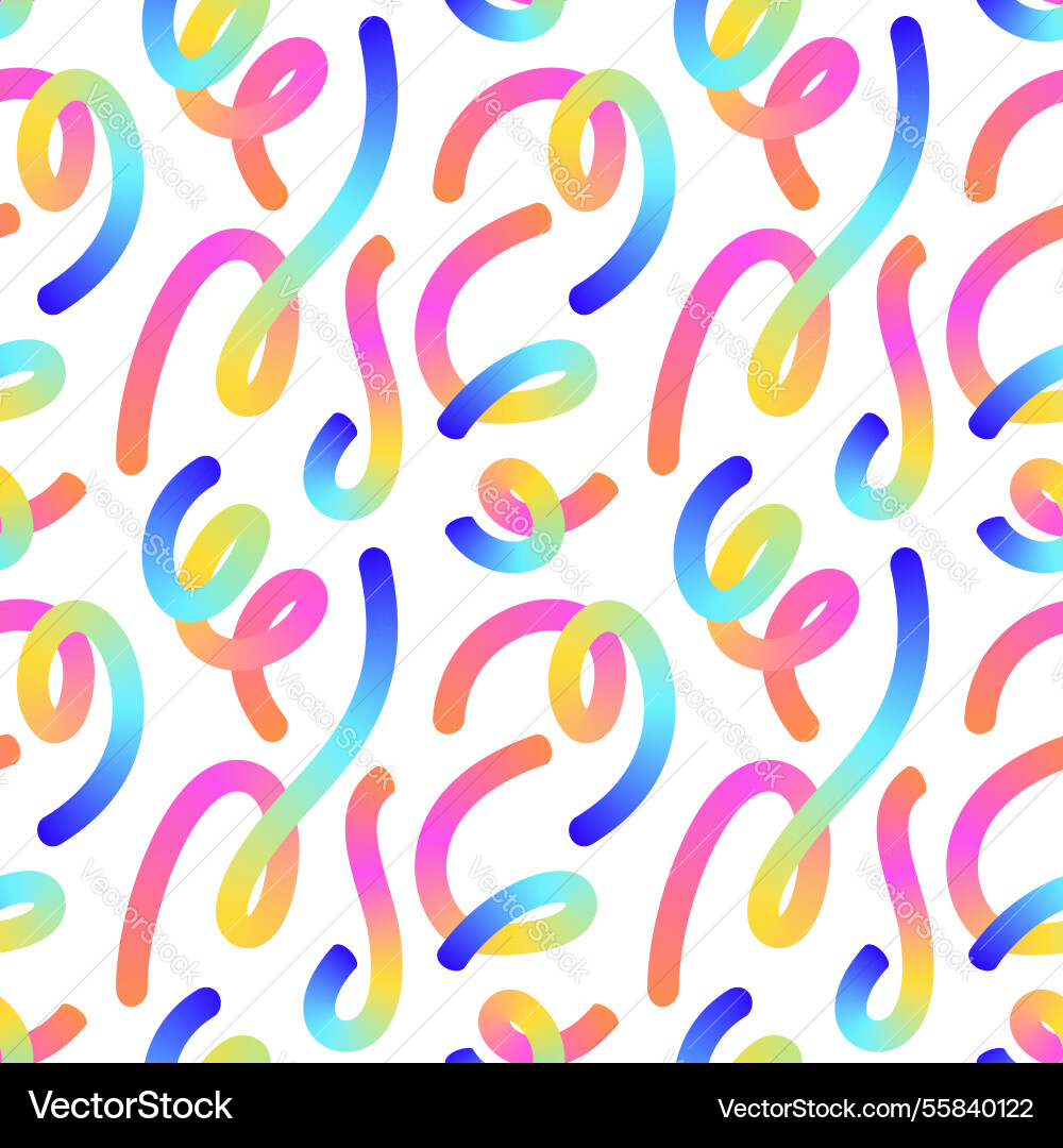 Seamless pattern with colorful gradient swirls vector image