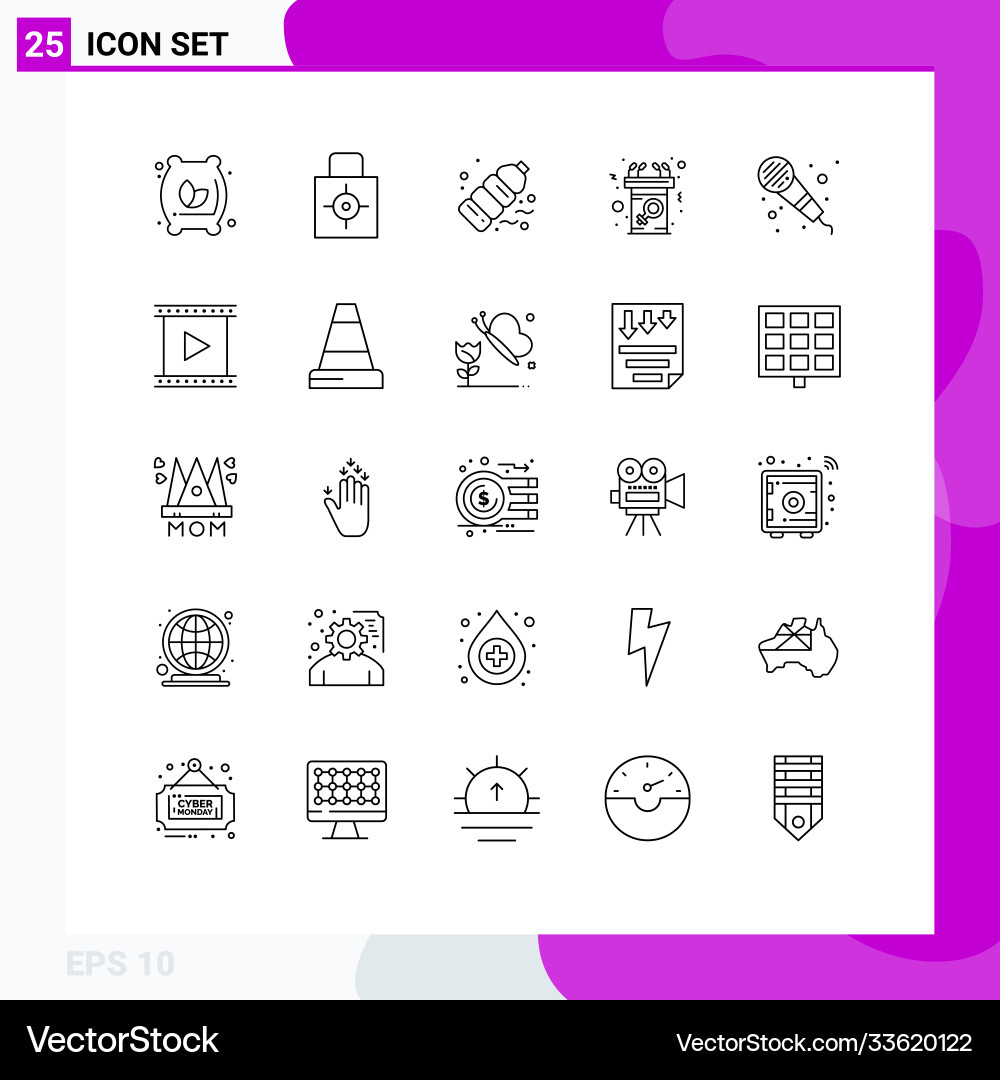 Set 25 lines on grid for message communication Vector Image