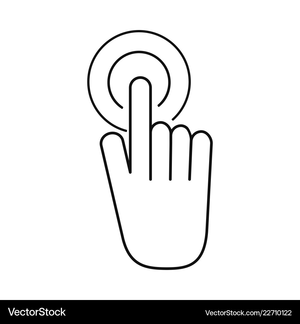 Touchscreen Interaction - Hand Press Vector Image