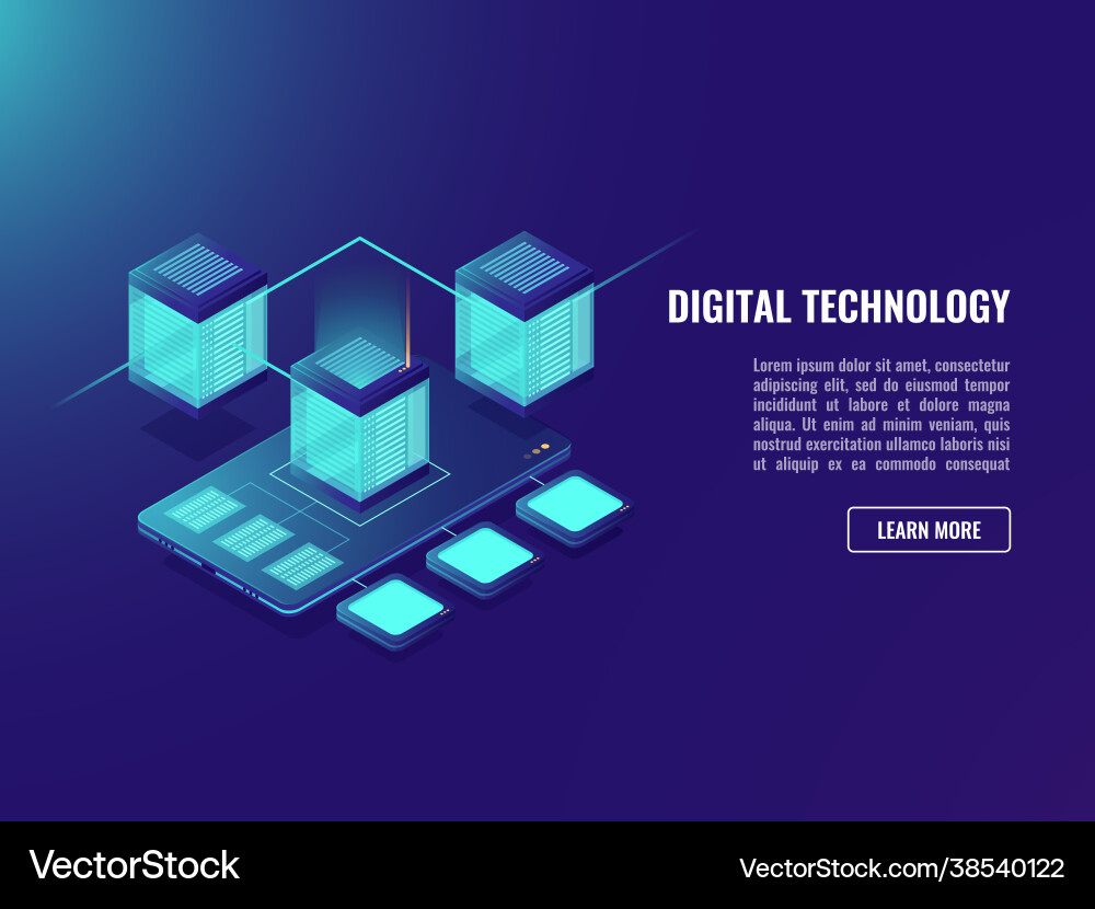 Uploading file on cloud storage concept isometric Vector Image