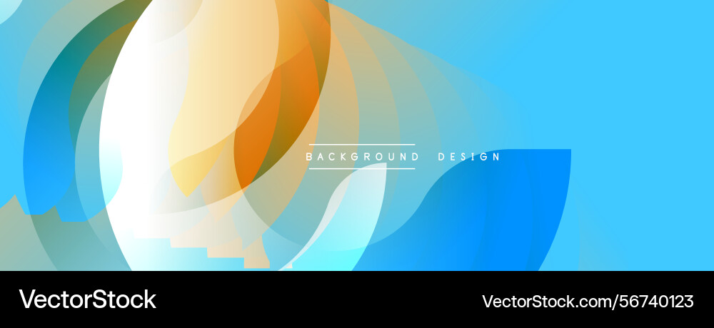 Abstract fluid shapes blend creating dynamic blue vector image