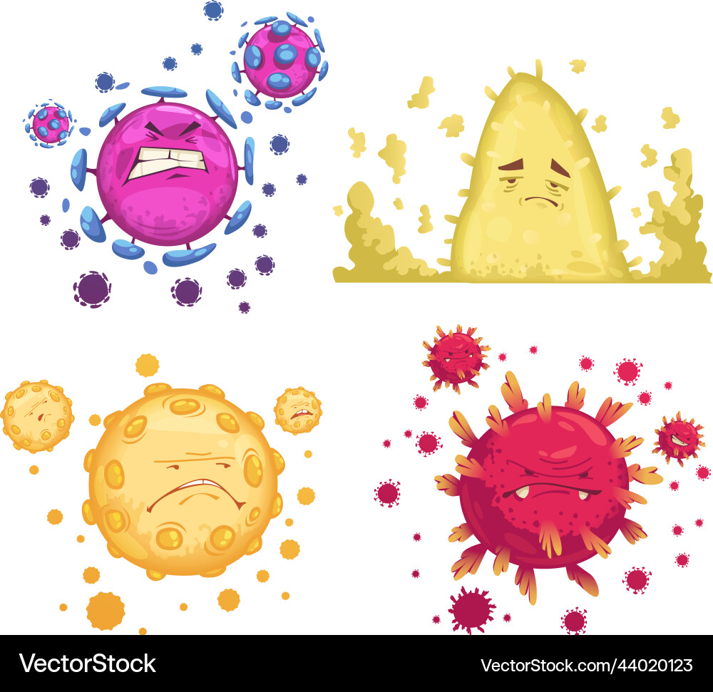 Bacteria and virus compositions set Bacteria and virus compositions set vector image