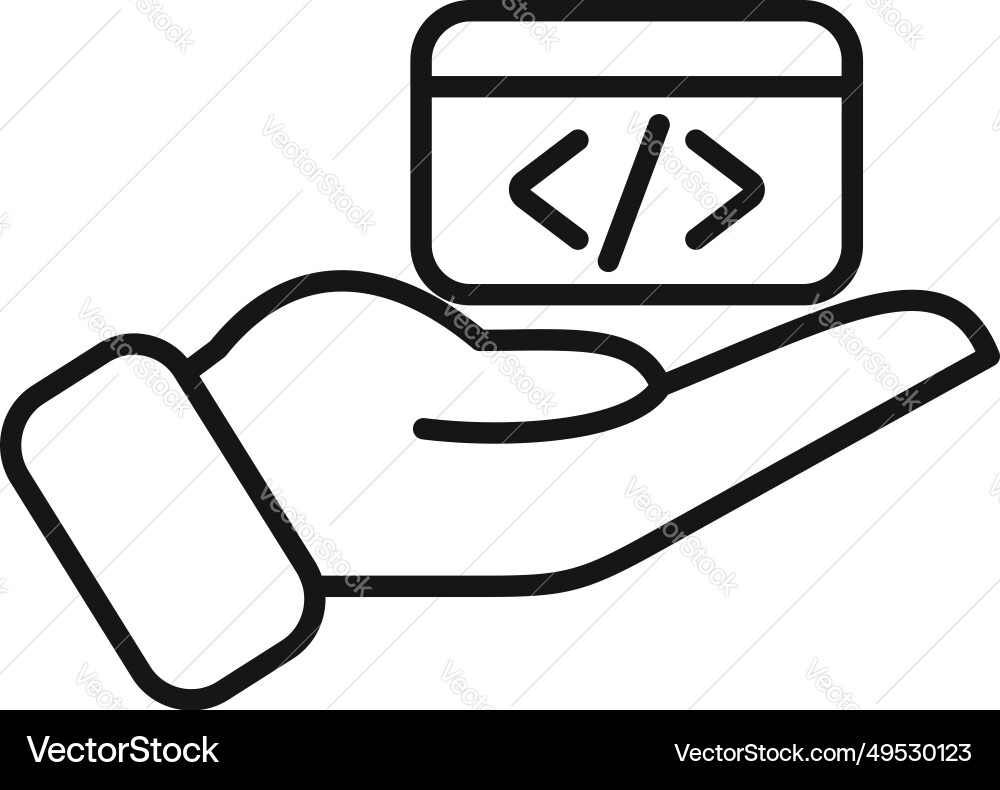 Care api code icon outline gear hosting Care api code icon outline gear hosting vector image
