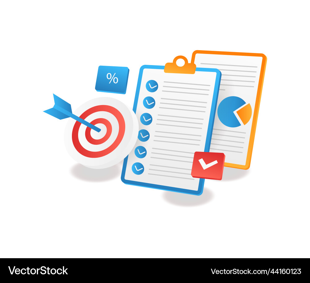 Check the business target plan Check the business target plan vector image