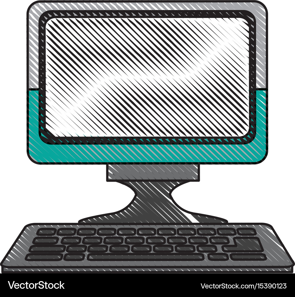 Computer keyboard digital device technology vector image