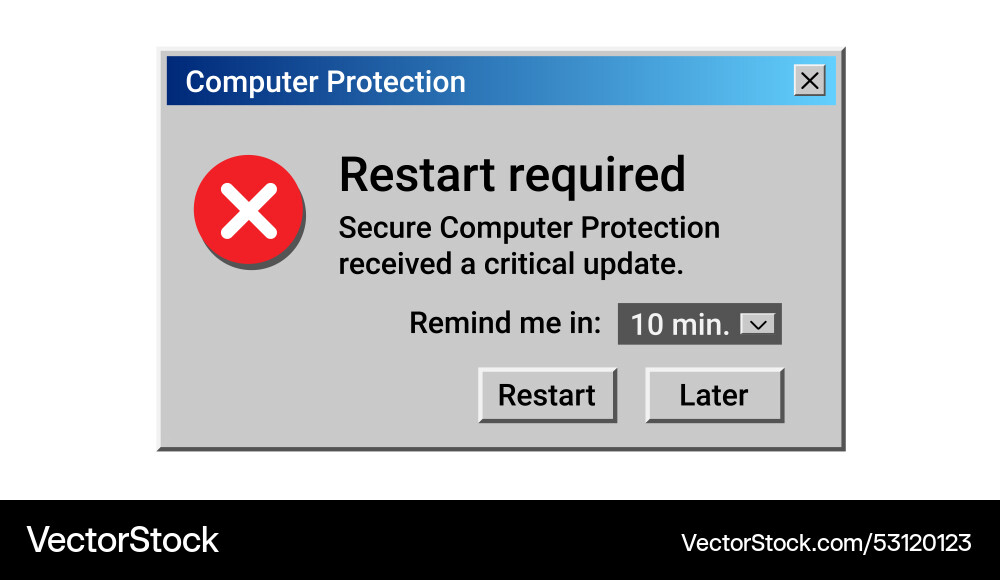 Computer protection message danger error vector image