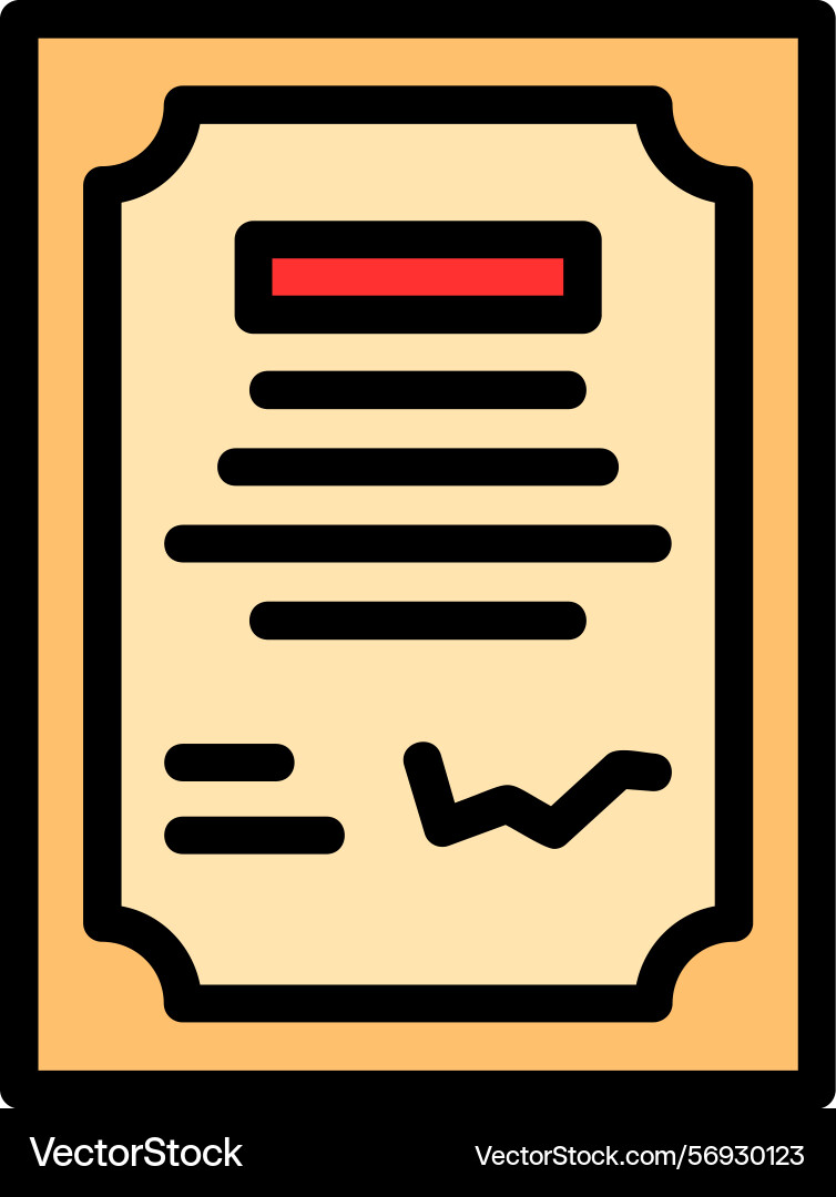 Contract signing line filled style icon design Vector Image