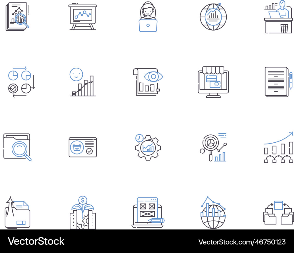 Database outline icons collection dbms Database outline icons collection dbms vector image