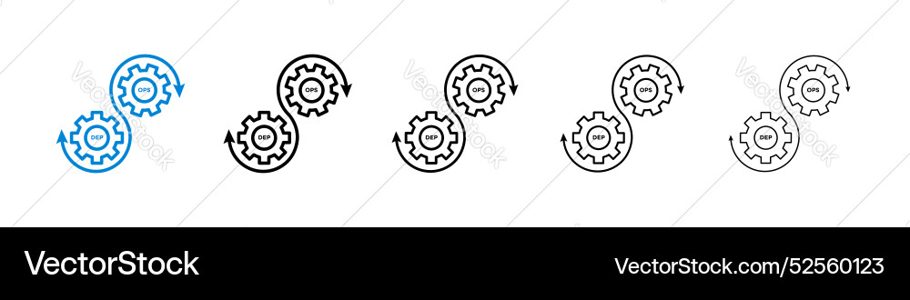 Devops icon set on white background Devops icon set on white background vector image