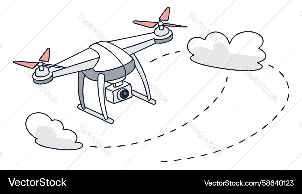 Drone Flight Path Graphic Vector Image