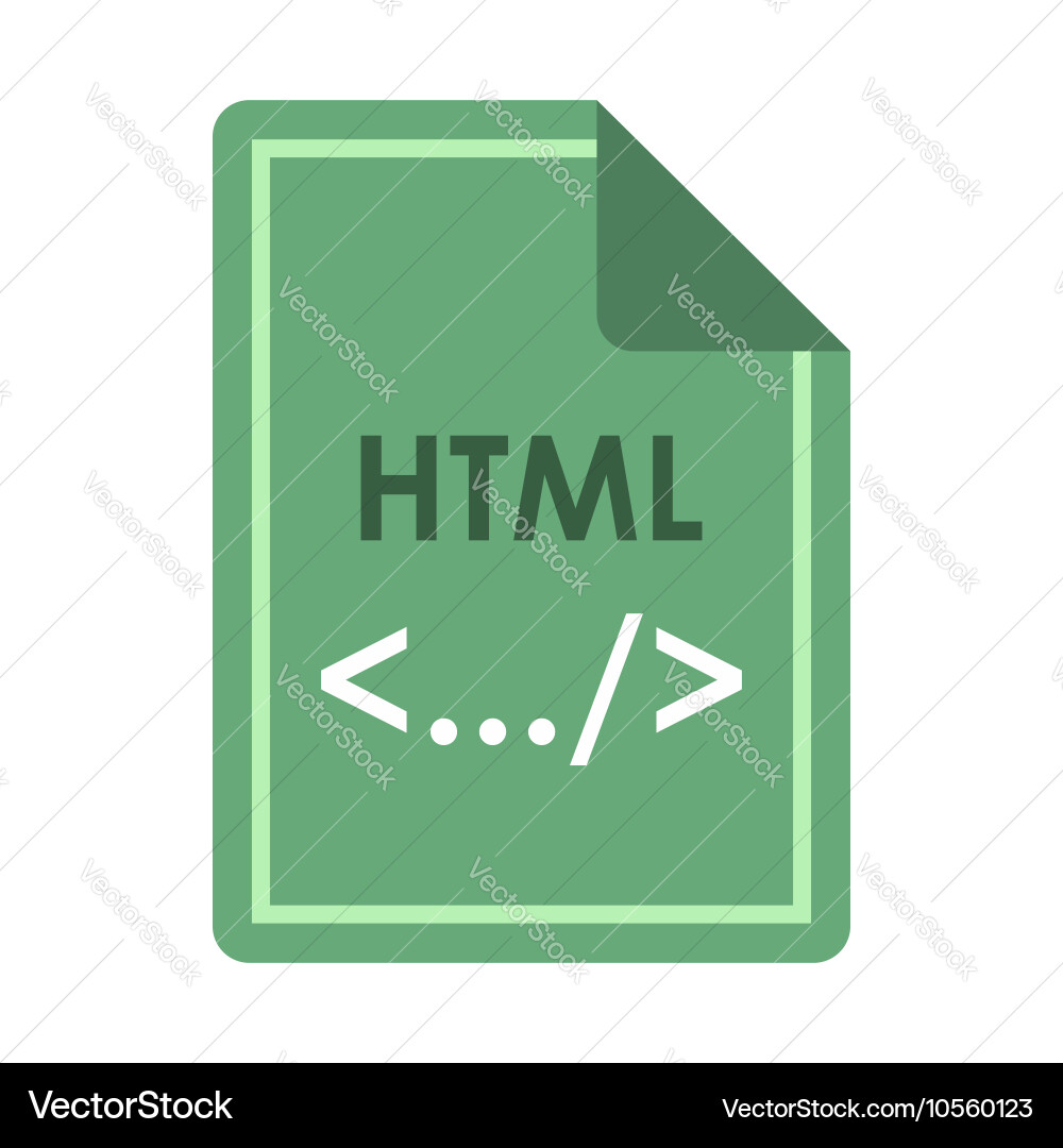 File html icon flat style vector image
