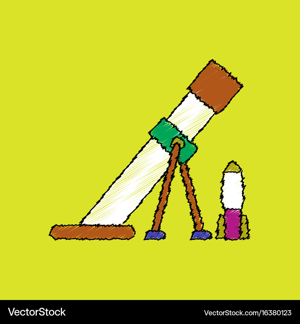 Flat shading style icon mortar and shell Vector Image