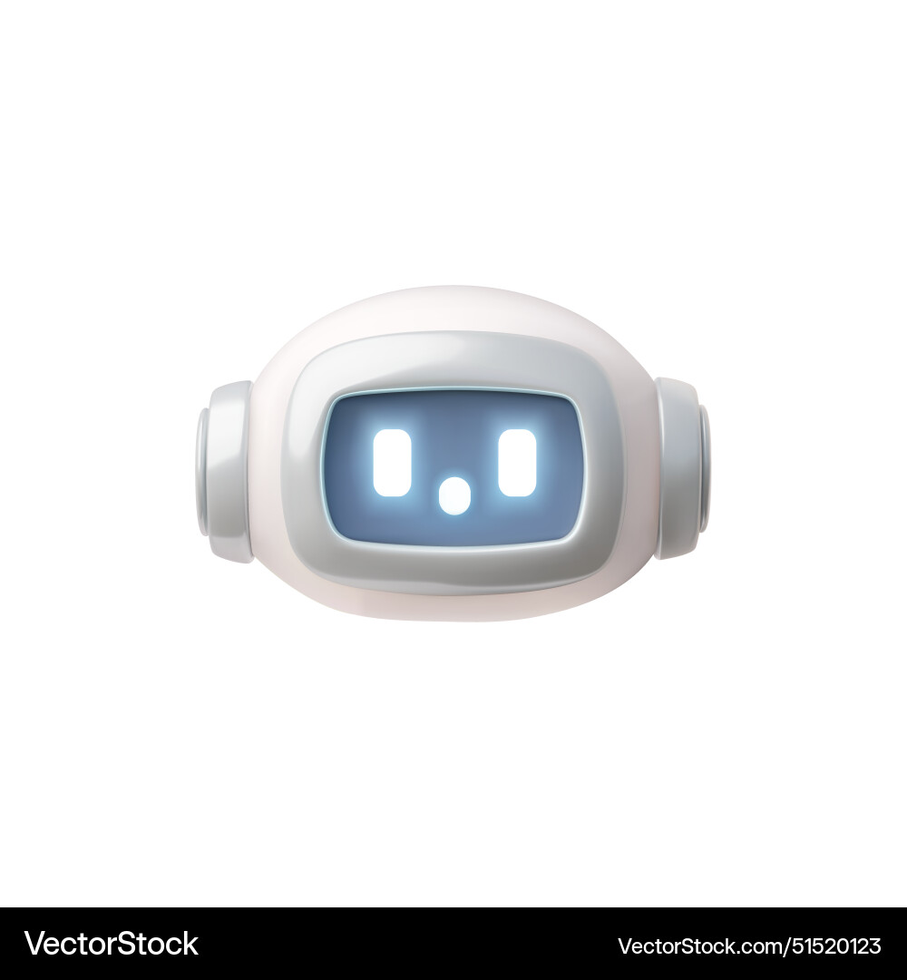 Friendly robot head chatbot icon with expressive Friendly robot head chatbot icon with expressive Vector Image