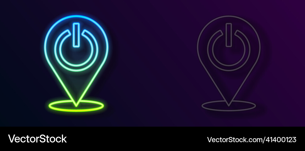 Glowing neon line power button icon isolated Glowing neon line power button icon isolated vector image