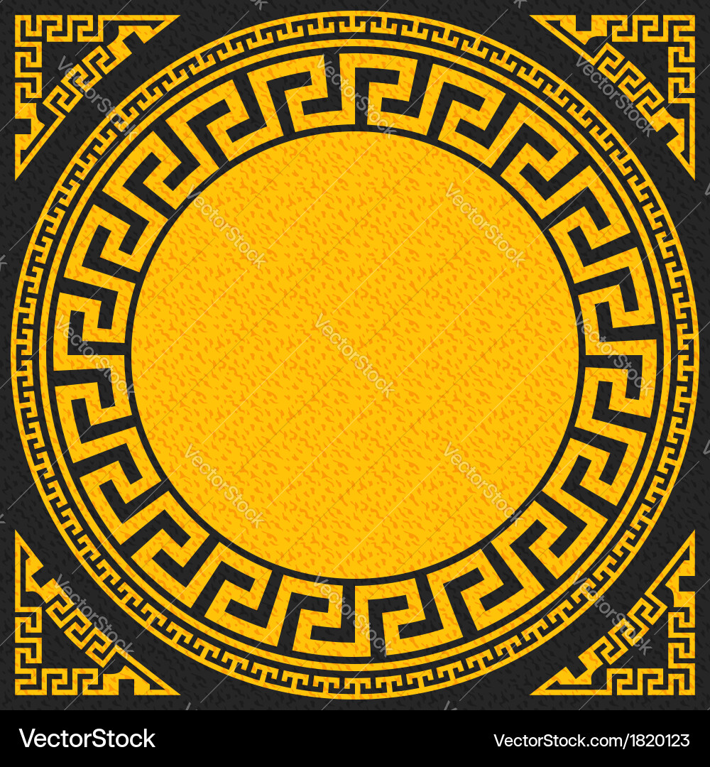 Golden Greek Meander Ornament Royalty Free Vector Image