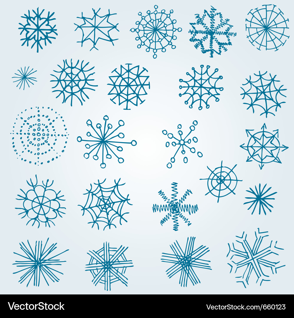 Hand Drawn Snowflake Pattern vector image