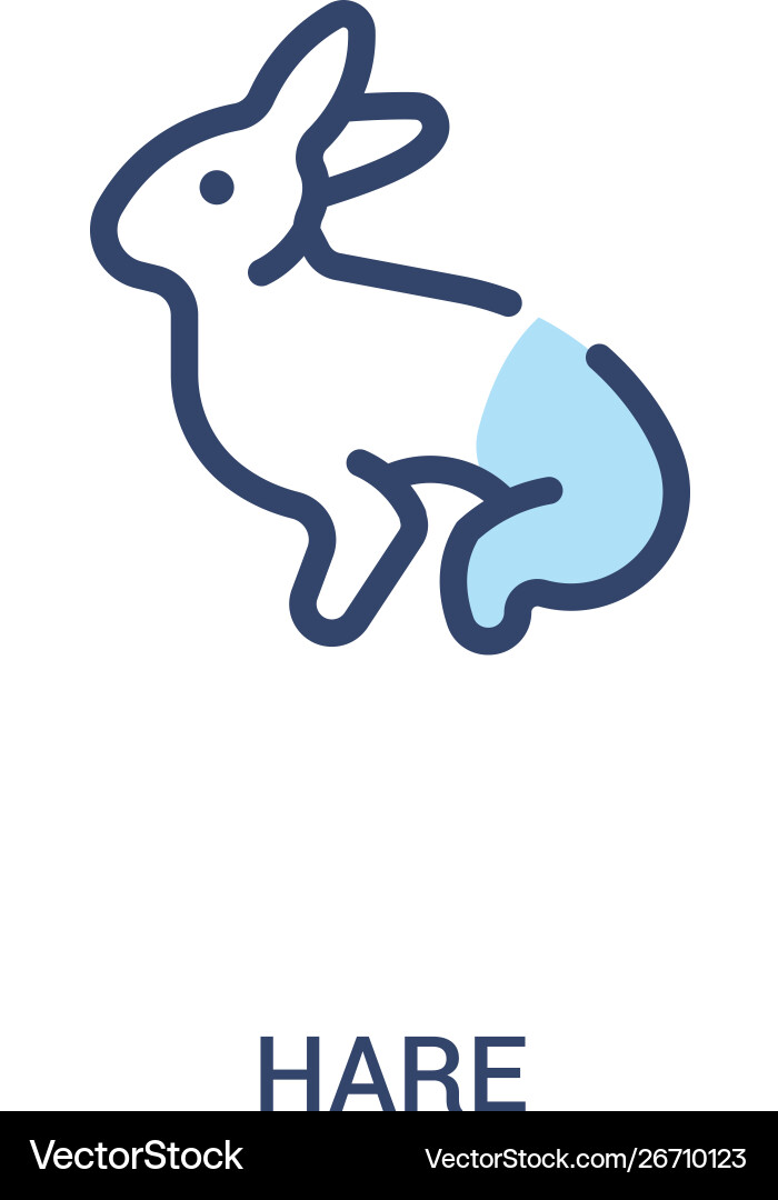 Hare concept 2 colored icon simple line element Hare concept 2 colored icon simple line element vector image