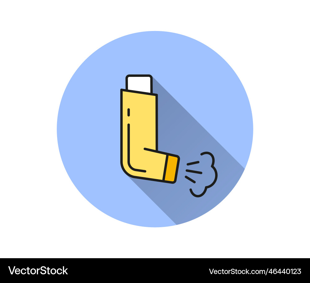 Inhaler icon simple with long shadow Inhaler icon simple with long shadow vector image