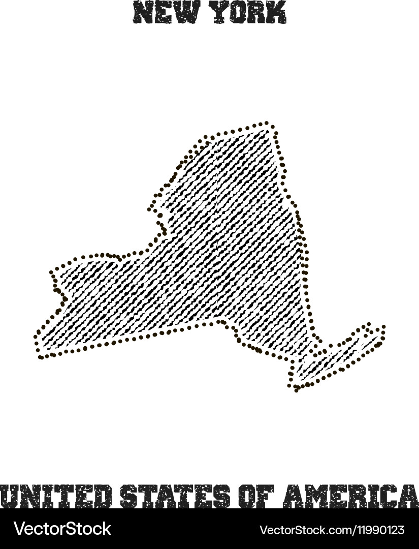 Label with map of new york Vector Image