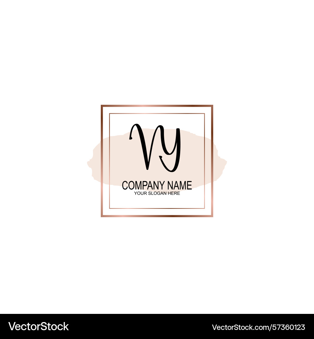 Minimalist handwritten vy initial logos with soft Vector Image
