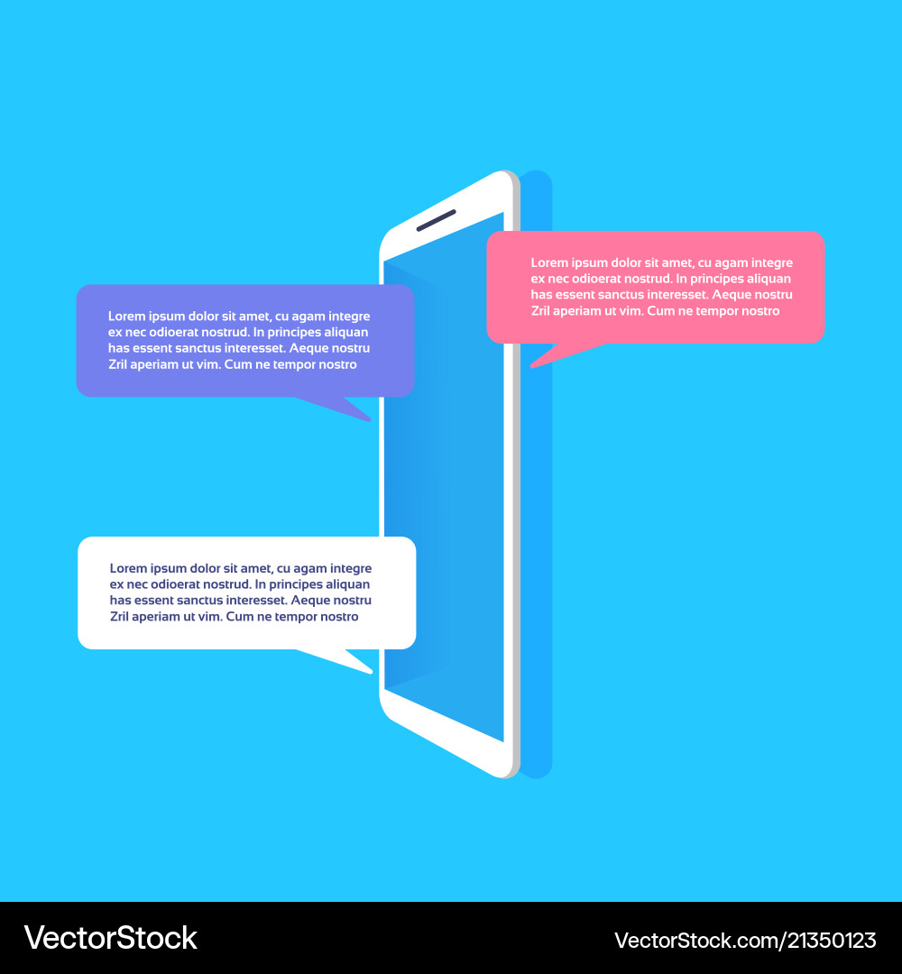 Mobile application chat interface message Mobile application chat interface message vector image