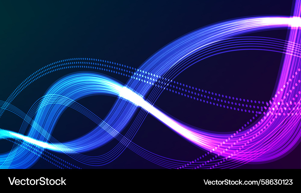 Modern data flow abstract light wave on a dark Vector Image