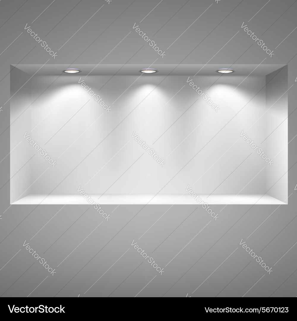 Modern Gray Display Shelf vector image