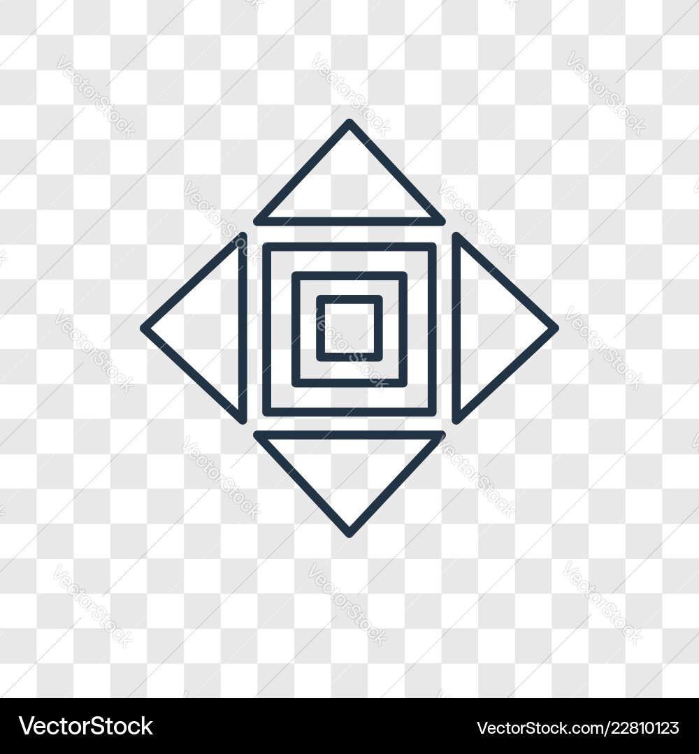 Move concept linear icon isolated on transparent Move concept linear icon isolated on transparent vector image
