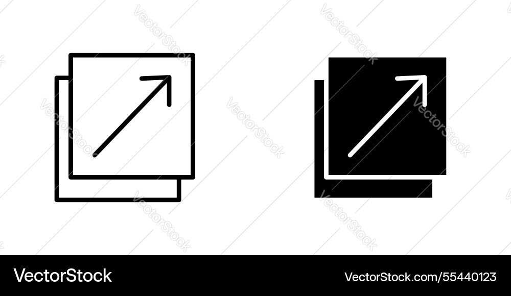 Resize icons stroke line and black solid Resize icons stroke line and black solid vector image