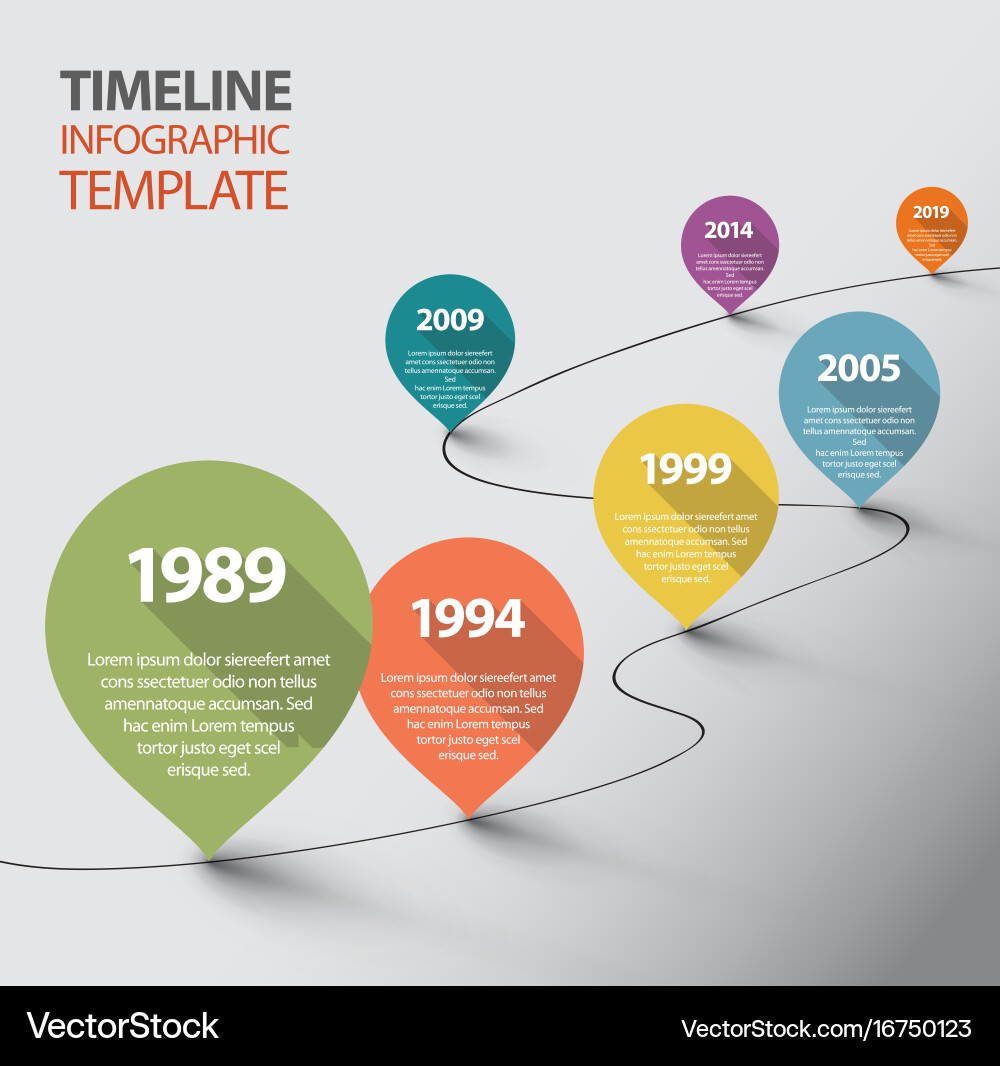 Retro Timeline Template with Pointers vector image