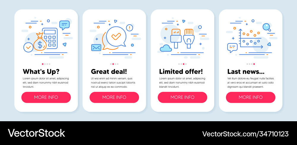 Set business icons such as approved computer Set business icons such as approved computer Vector Image