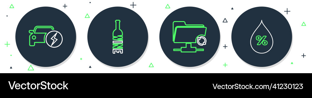 Set line bottle of wine ftp sync refresh Set line bottle of wine ftp sync refresh vector image