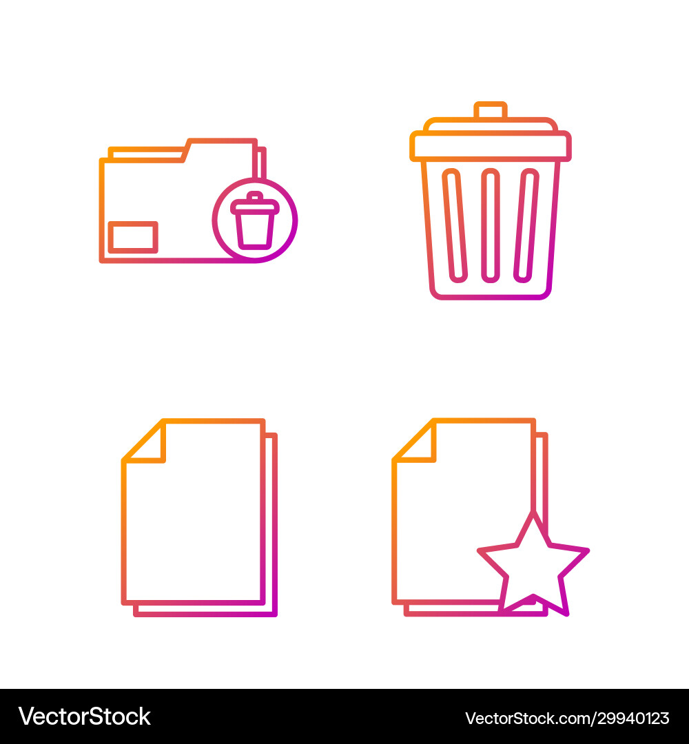Set line document with star delete Set line document with star delete vector image