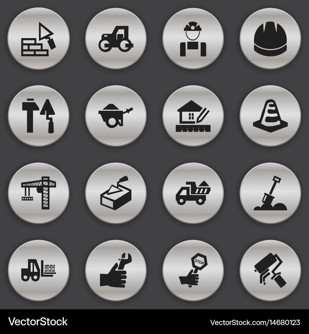 Set of 16 editable structure icons includes vector image