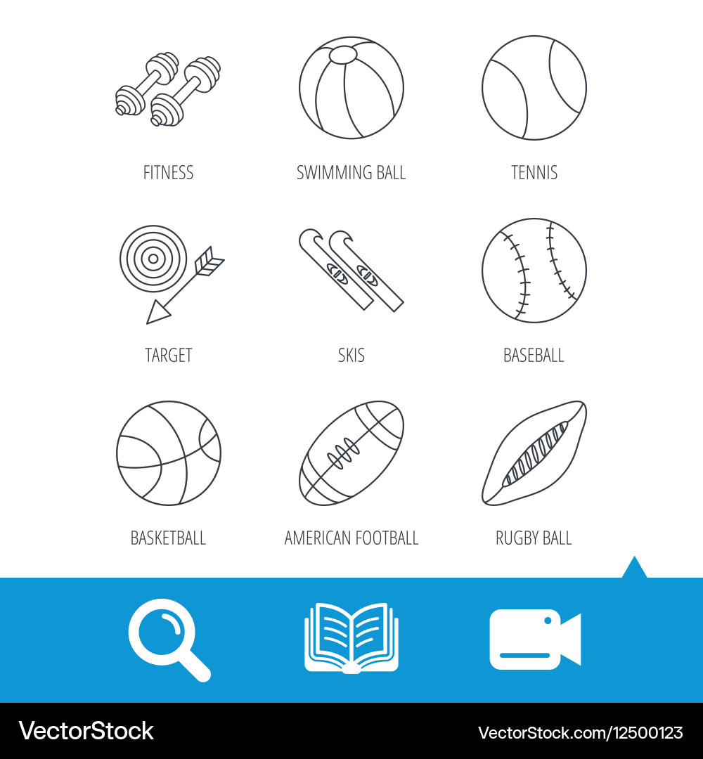 Sport fitness tennis and basketball icons Vector Image