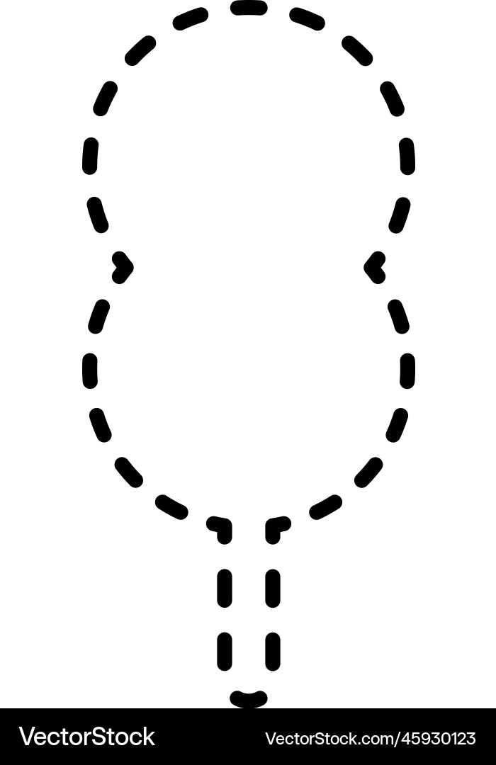 Tracing lines dotted tree outline shape Tracing lines dotted tree outline shape vector image