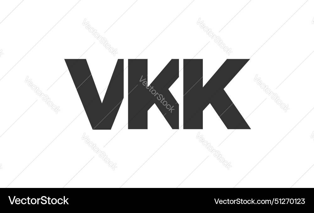 Vkk logo design template with strong and modern Vector Image