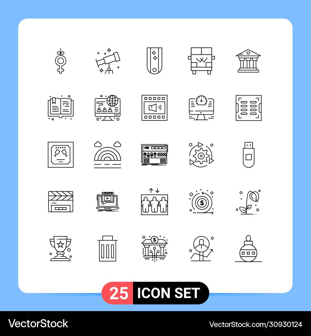 25 universal lines set for web and mobile Vector Image