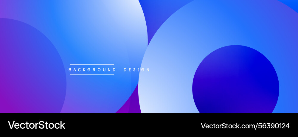 Abstract blue gradient circles overlap creating Vector Image
