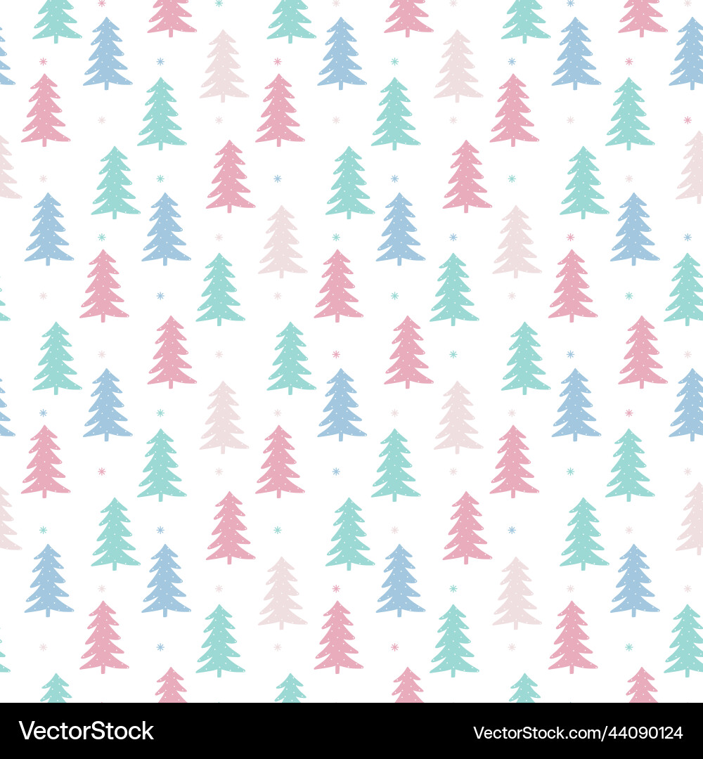 Bright christmas trees seamless pattern Royalty Free Vector