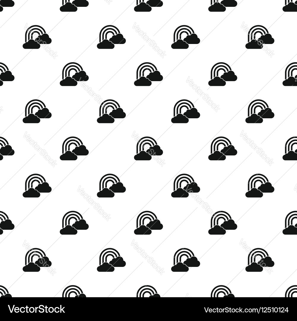 Clouds and rainbow pattern simple style Vector Image