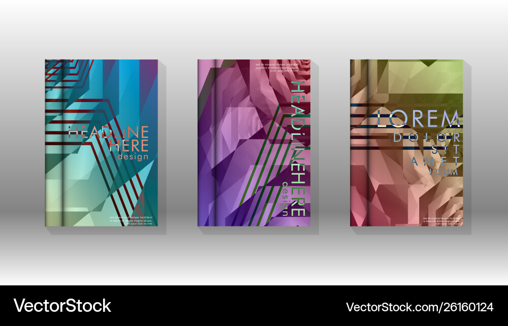 Cover book colorful hexagon abstract background Cover book colorful hexagon abstract background vector image