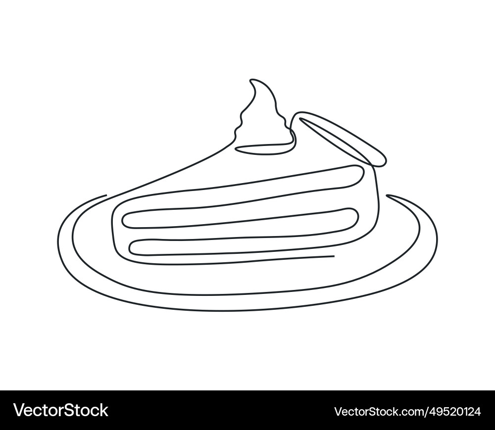 Drawing of cake with single continuous line Drawing of cake with single continuous line vector image