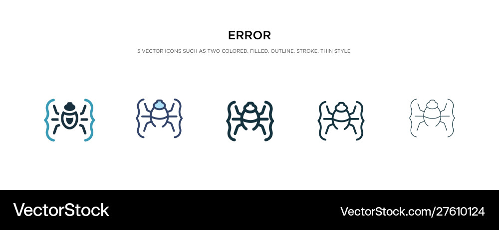 Error icon in different style two colored Error icon in different style two colored vector image