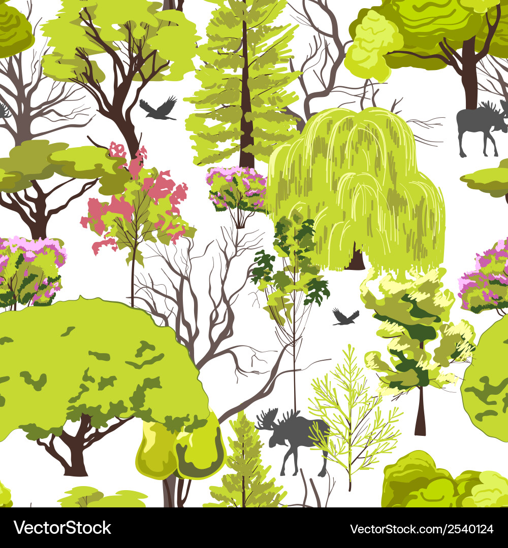 Forest Tree Sketch Pattern vector image