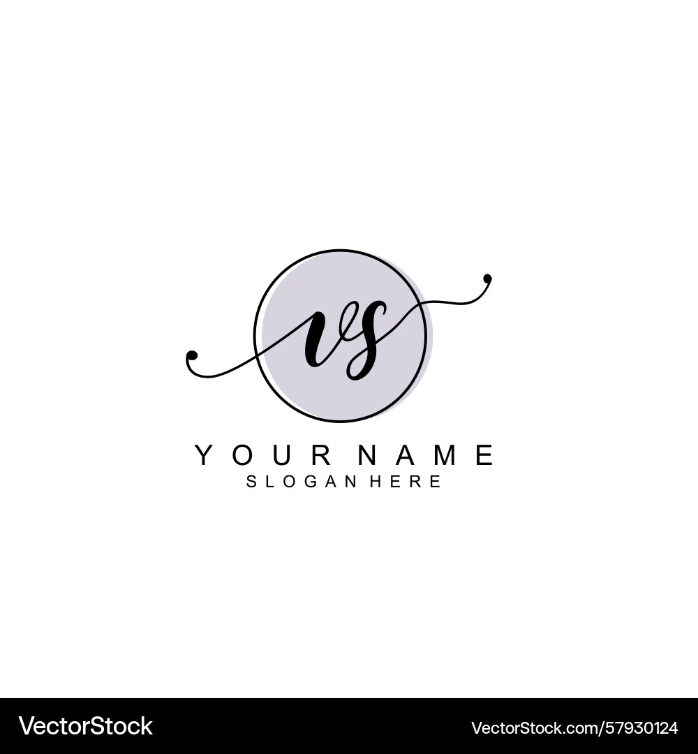 Handwriting logo concepts with initial vs Handwriting logo concepts with initial vs Vector Image