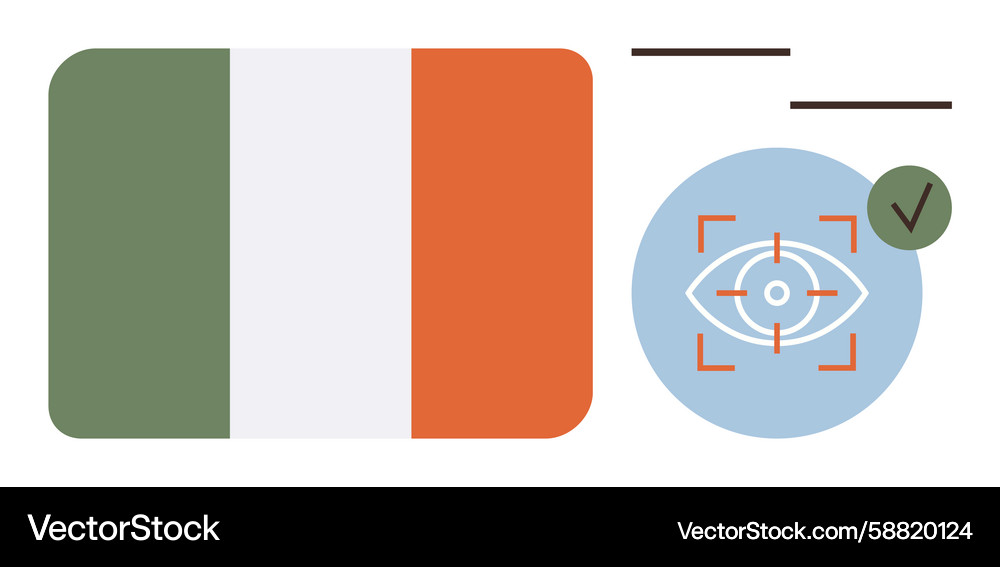Irish flag with biometric eye scan verification Irish flag with biometric eye scan verification Vector Image