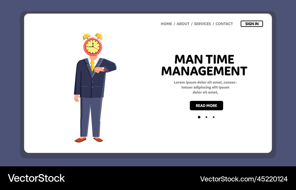 Man time management Man time management vector image