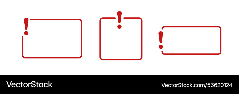 Red outline exclamation frame without text vector image