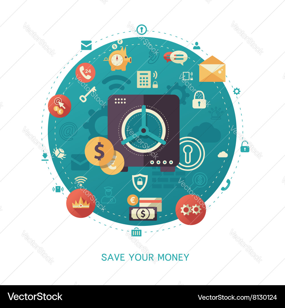 Save your money - modern flat design business Vector Image